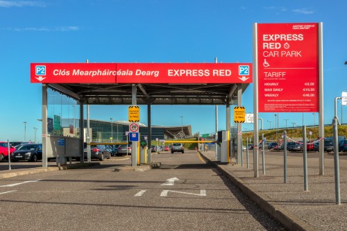 Entrance to Express Red Car Park at Cork Airport